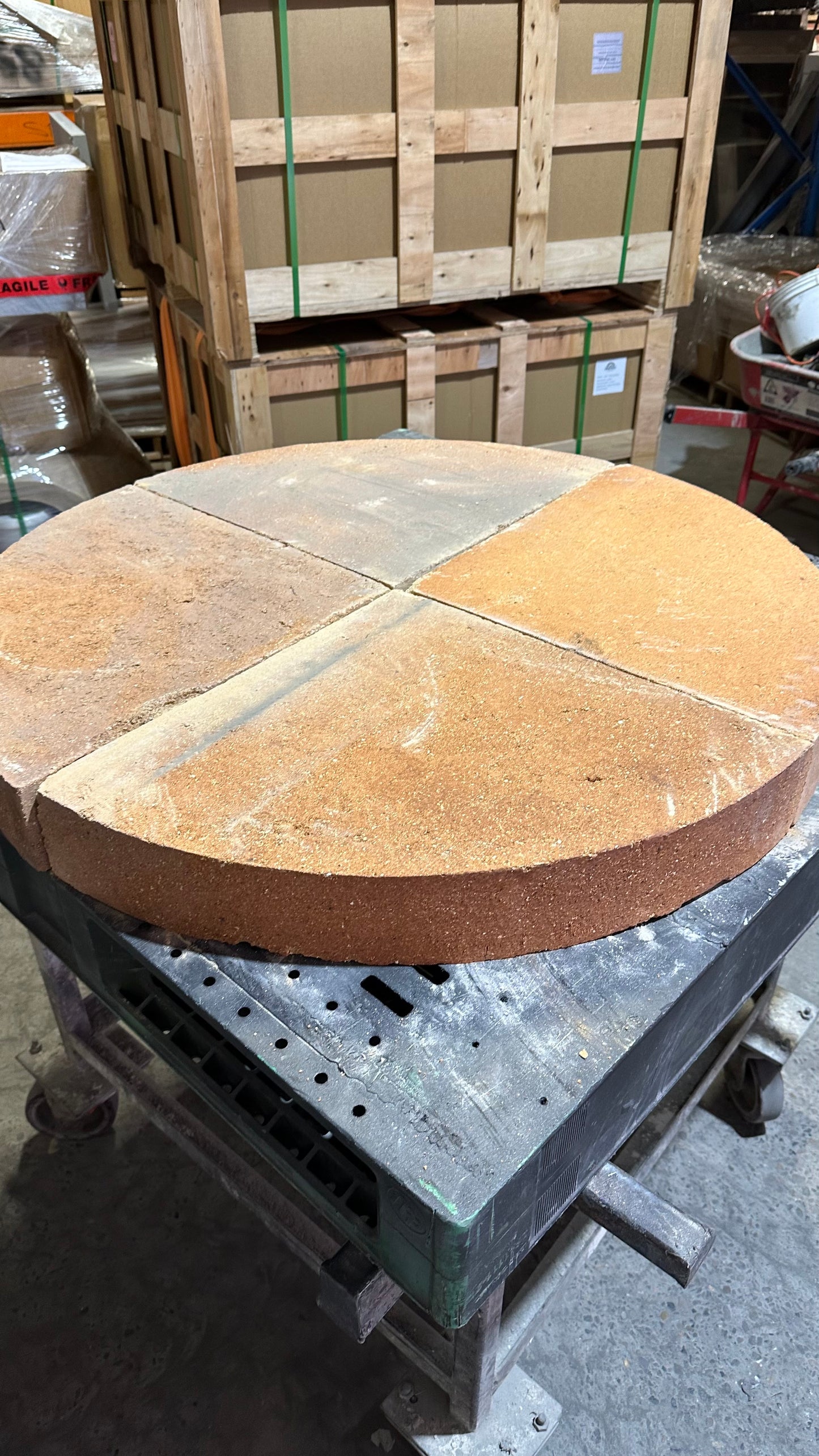 Fire brick 1000mm floor Quarter moon - pizza oven floor brick - The Woodfired Co