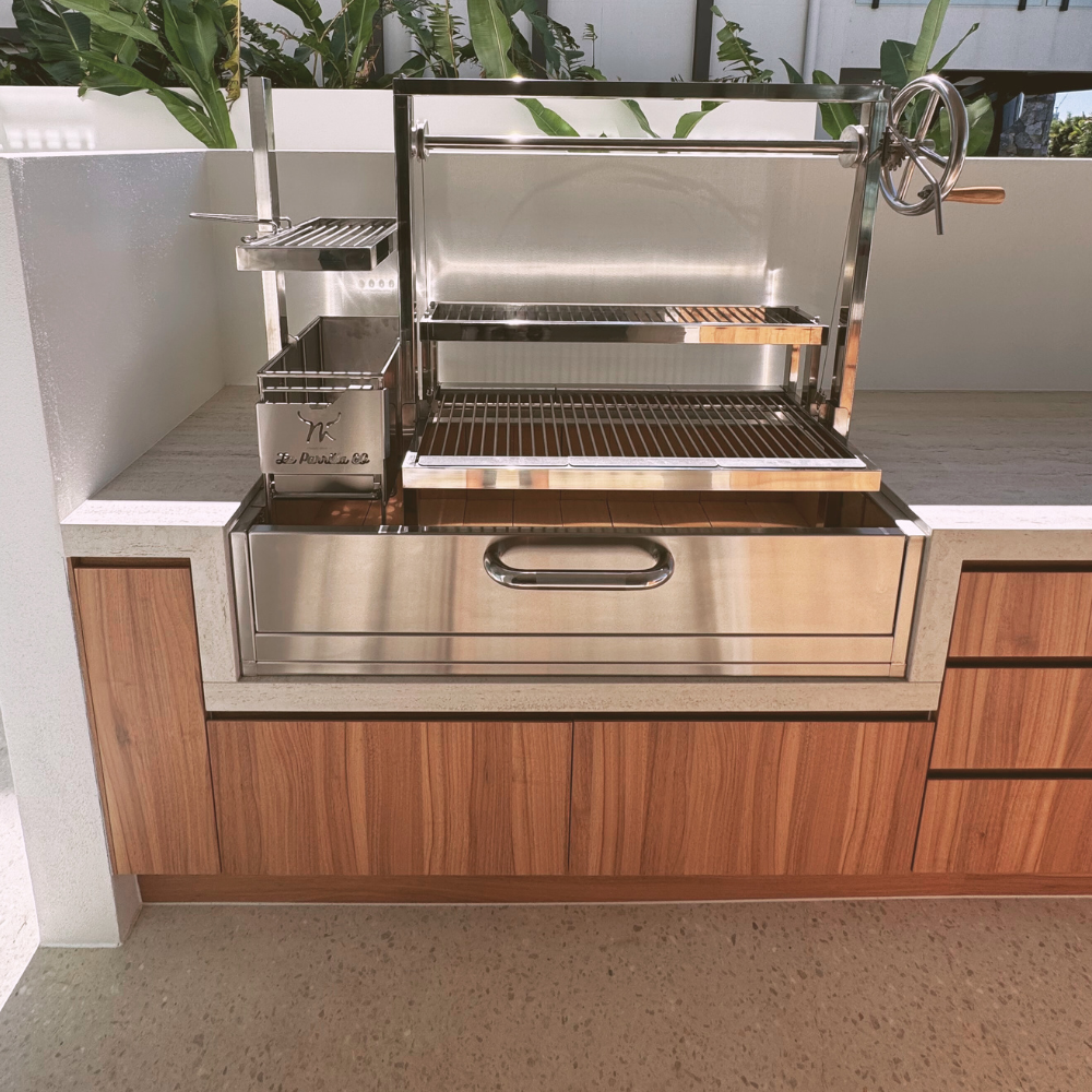 La Parrilla Co 304SS & 316SS 1200mm premium parrilla grill with inbuilt rotisserie COUNTERTOP VERSION - The Woodfired Co