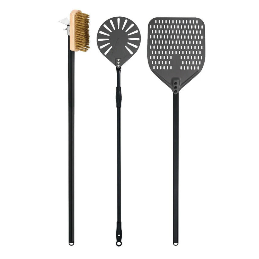 3 Piece 12 x 14" Hard Anodized Pizza Peel Set