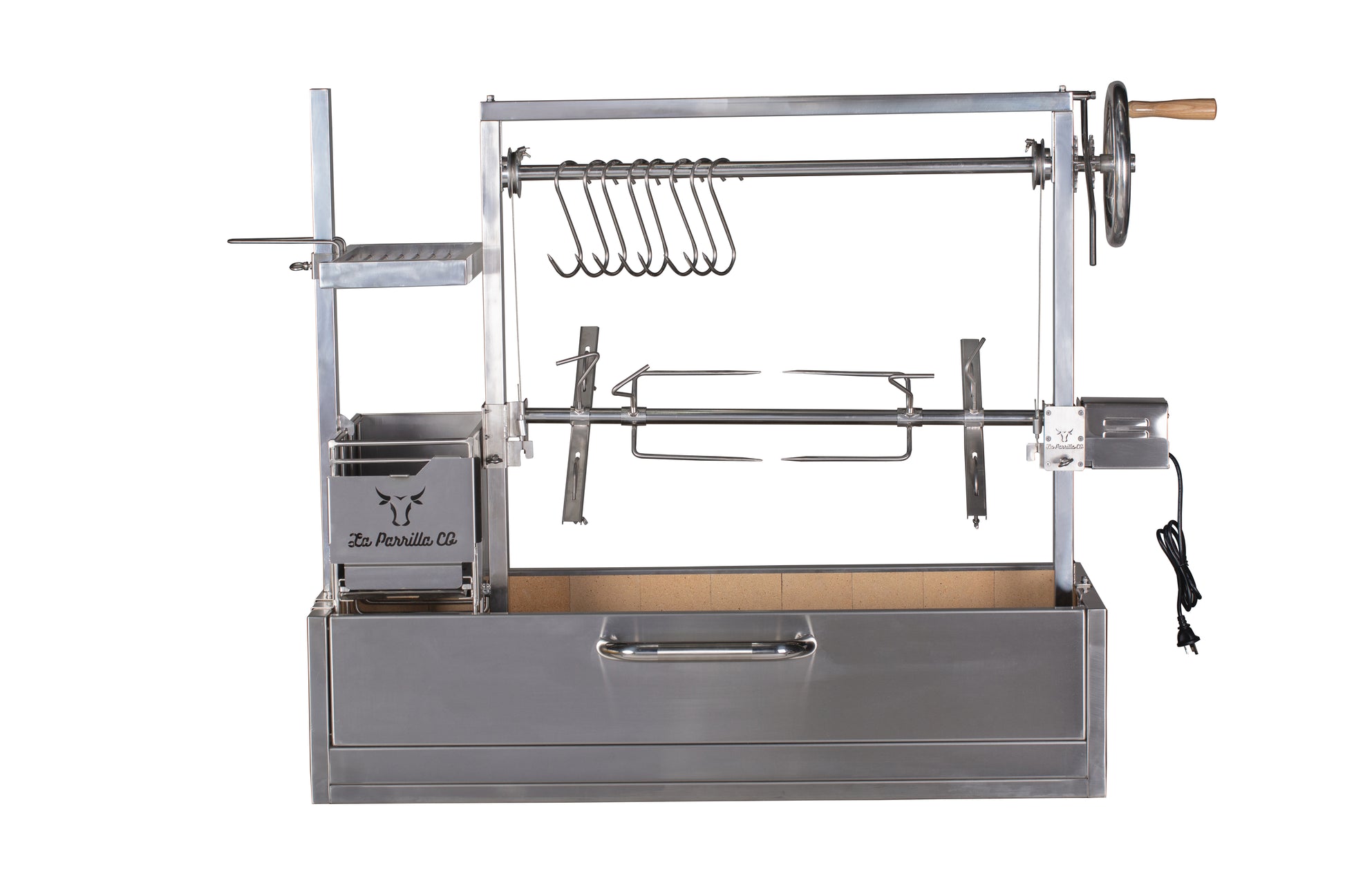 La Parilla Co 304SS 1200mm premium parrilla grill with inbuilt rotisserie COUNTERTOP VERSION - The Woodfired Co