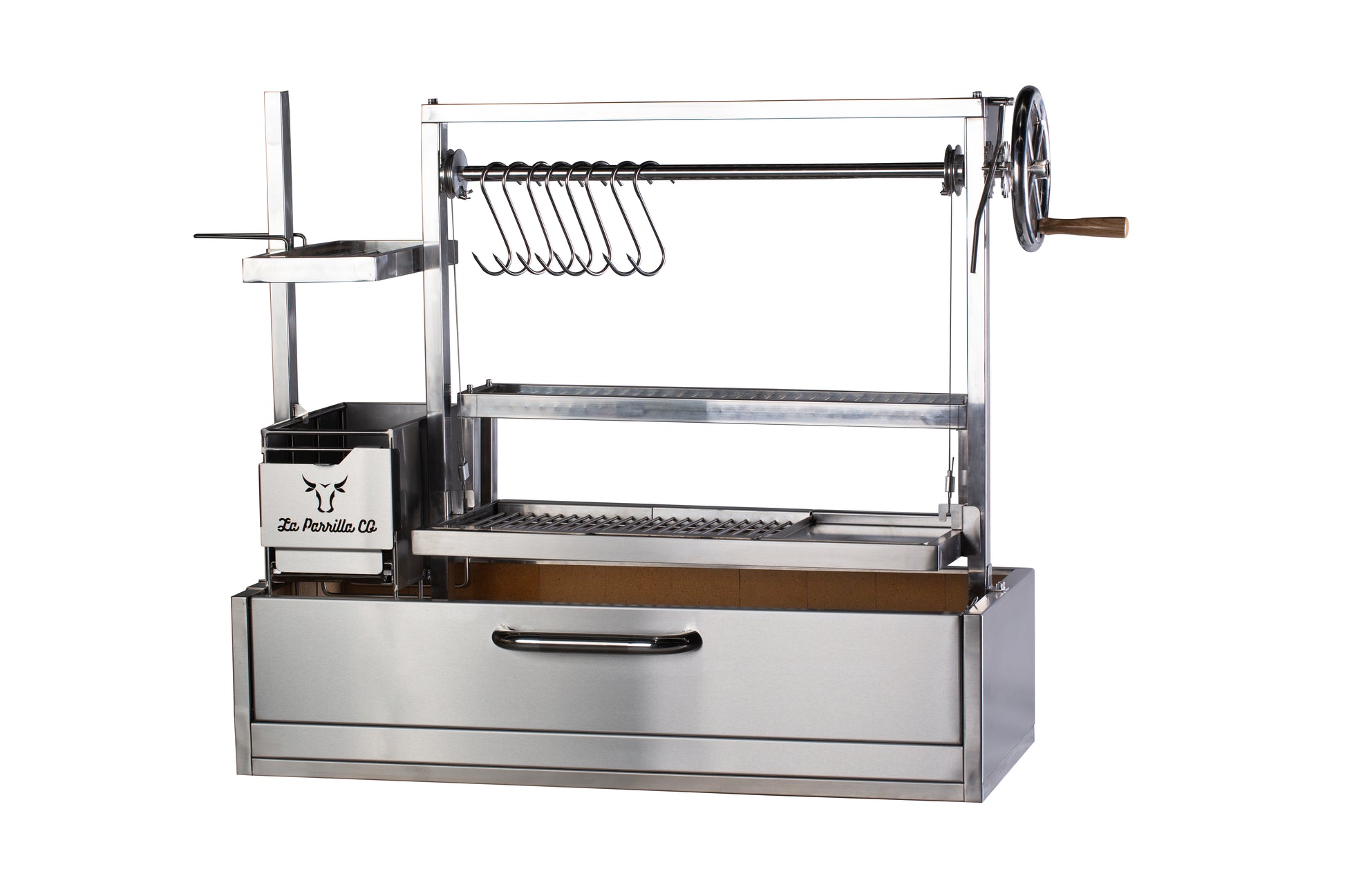 La Parilla Co 304SS 1200mm premium parrilla grill with inbuilt rotisserie COUNTERTOP VERSION - The Woodfired Co