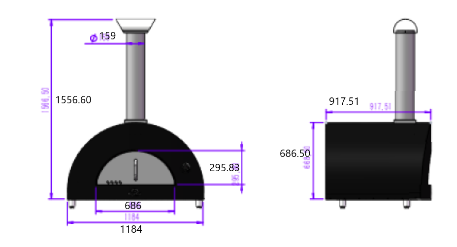 Napoli Campagna woodfired pizza oven 1000 - Grey - The Woodfired Co.