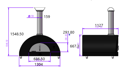 Napoli Campagna woodfired pizza oven 1100 - Grey - The Woodfired Co.