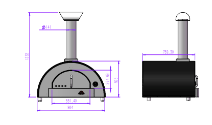 Napoli Vesuvio 800 woodfired pizza oven - Black - The Woodfired Co.