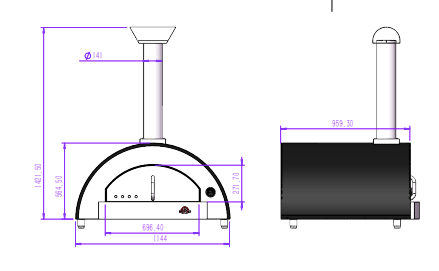 Napoli Vesuvio 960 woodfired pizza oven - Black - The Woodfired Co.