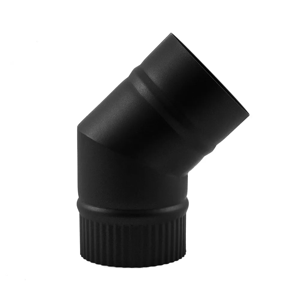 250mm 45 Degree 304 Stainless steel flue bend chimney extension - BLACK - The Woodfired Co