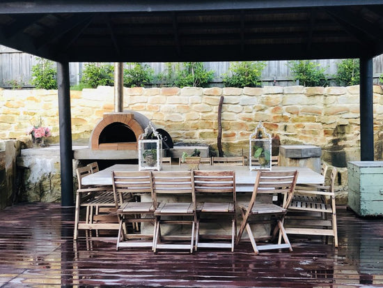 Outdoor dining space - The Woodfired Co