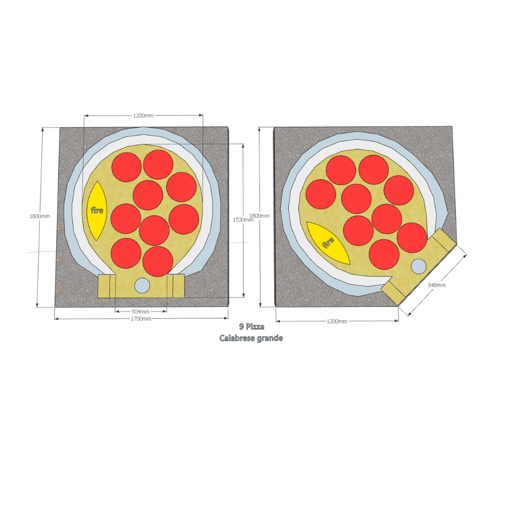 Grande 120cm internal Wood/Gas fired oven - 9 pizza capacity - INSTALLED AND CERTIFIED