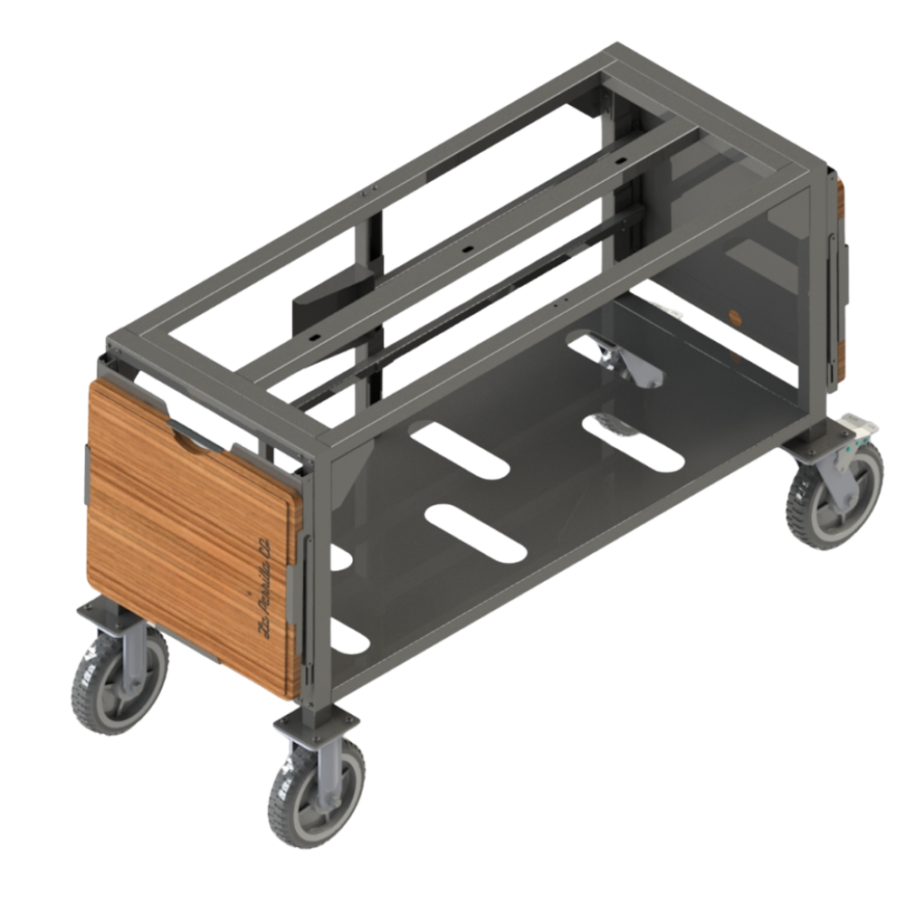 La Parrilla Co 1200mm 304 stainless steel heavy duty stand with removable cutting boards