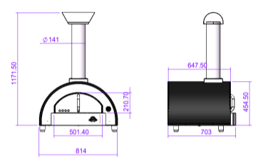 Napoli Vesuvio 650 woodfired pizza oven - Black - The Woodfired Co.